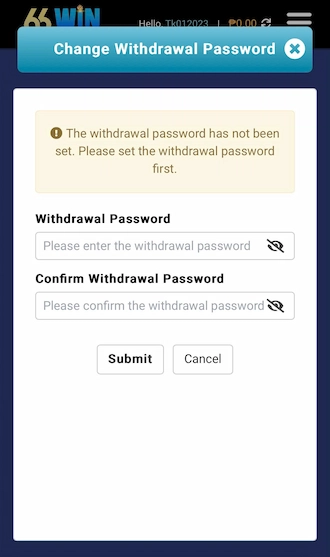 🌐Step 1: set a withdrawal password.