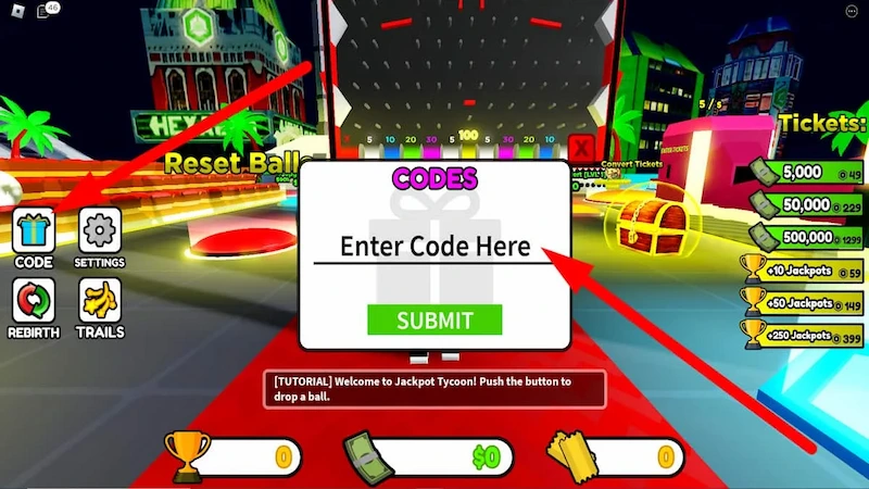 How to get the code in the Jackpot game